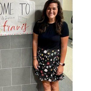 Floral Faux Wrap Skirt